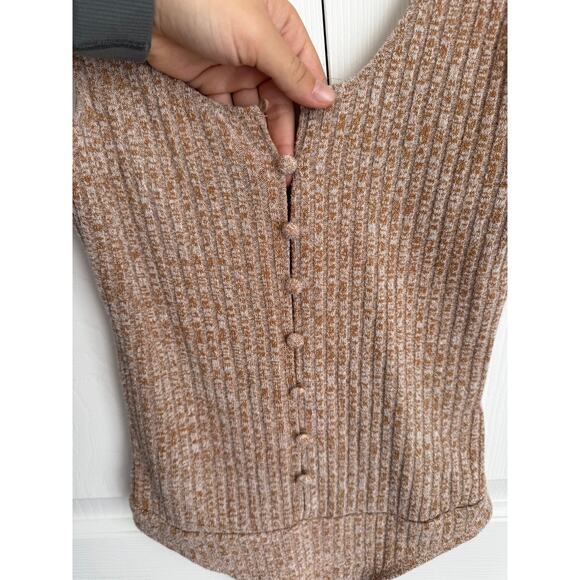 Privacy Please Revolve button front sweater woven bodysuit size small - Picture 2 of 5